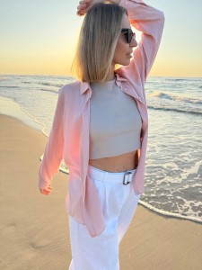 Koszula różowa pudrowa POWDER PINK CUPRO