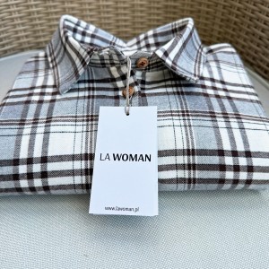 Koszula flanelowa krata z brązem ASPEN BROWN & CREAM