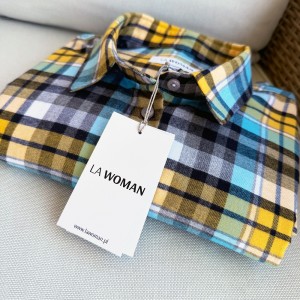 Koszula flanelowa w kratę luźna LOVELY TURQUOISE & SUN