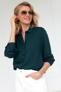 Koszula luźna zielona EMERALD GREEN SOFT