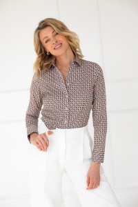 Koszula we wzór SPRING CHIC NAVY & RED