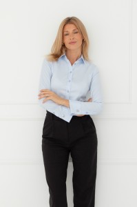 Koszula błękitna na spinki GIRL BOSS LIGHT BLUE