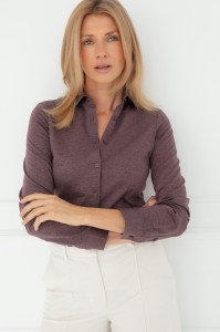 Koszula elastyczna bordowa COMFY OBERGINE z dzianiny bawełnianej