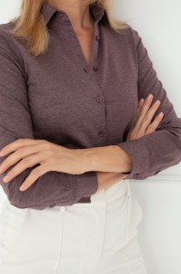 Koszula elastyczna bordowa COMFY OBERGINE z dzianiny bawełnianej