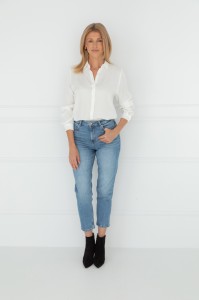 Koszula luźna off white KREM CUPRO