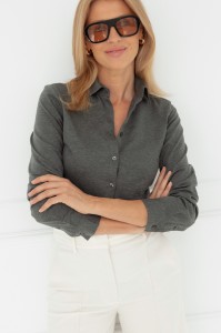 Koszula elastyczna zielona COMFY GREEN z dzianiny bawełnianej